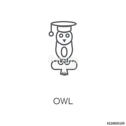 Owl Concept Logo - Owl linear icon. Owl concept stroke symbol design. Thin graphic