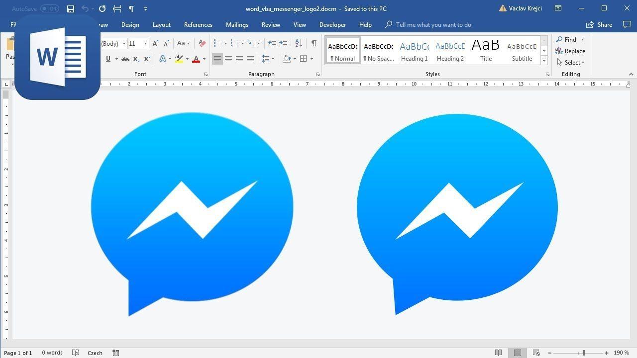 Facebook Word Logo - How to create Facebook Messenger logo in Microsoft Word - YouTube