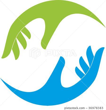 2 Hands Logo - Two hands, physiotherapy, massage, logo - Stock Illustration ...