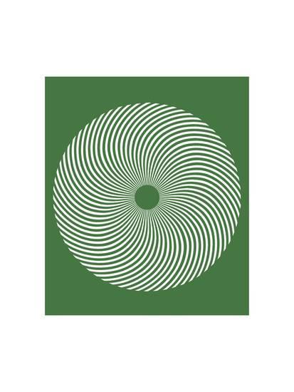 Green and White Spiral Logo - Black and White Spiral Illusion Posters by Pop Ink Image at