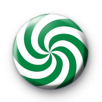 Green and White Spiral Logo - Swirly Green and White Candy Cane Badge : Kool Badges