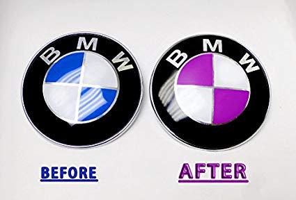 Purple BMW Logo - MATTE PURPLE Sticker Overlay Vinyl for All BMW Emblems