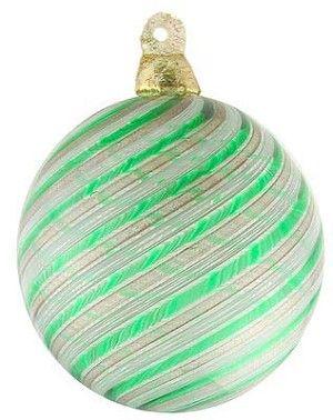 Green and White Spiral Logo - Green and White Spiral Ornament, Murano glass beads Venetian Glass