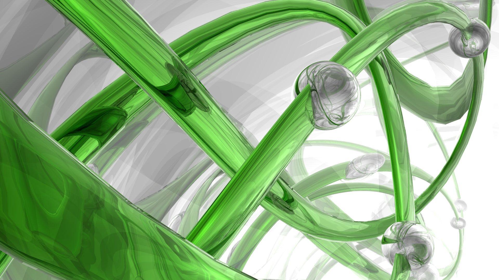 Green and White Spiral Logo - Download wallpaper 1920x1080 3D, spiral, glass, green, white full HD