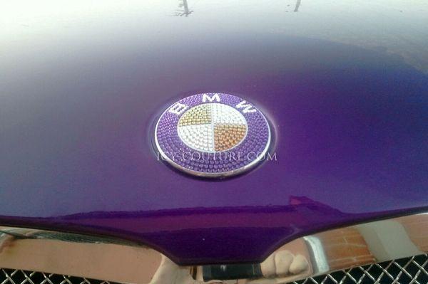 Purple BMW Logo - Custom BMW Emblems with Swarovski Crystals - Gold, Pink, Black, Any ...