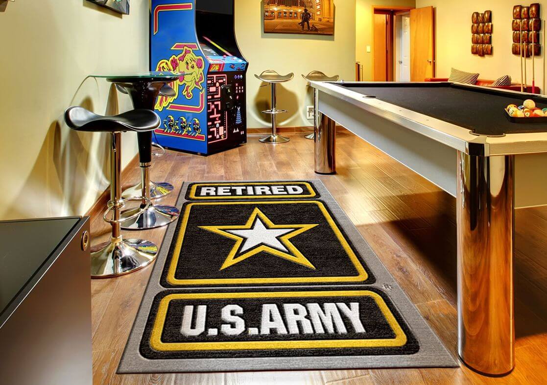Custom Military Logo - Buy US Army Retired Logo Rug Online | Rug Rats