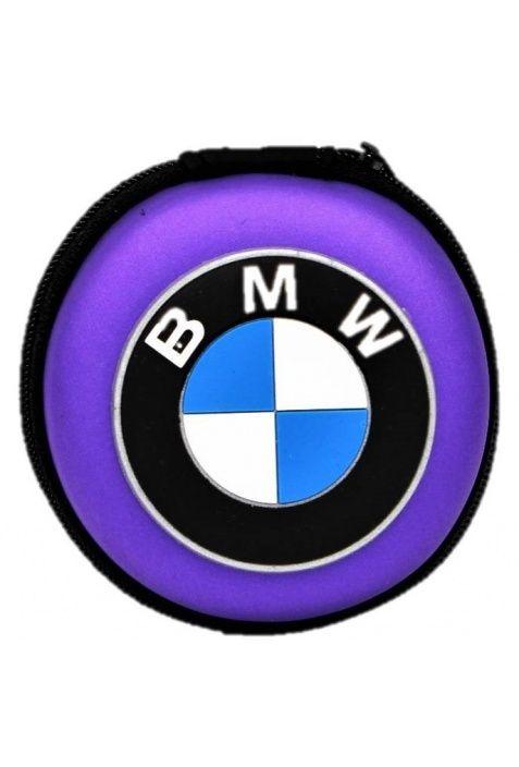Purple BMW Logo - Exclusive Purple PVC Material HEADPHONE EARPHONE POUCH With BMW Logo ...