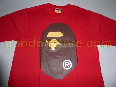 Red BAPE Head Logo - A BATHING APE : bape head red tee [Pondon Store]