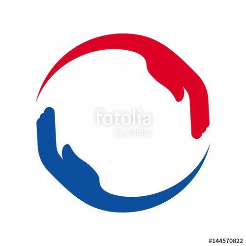 2 Hands Logo - two hand logo vector. help and care symbol.