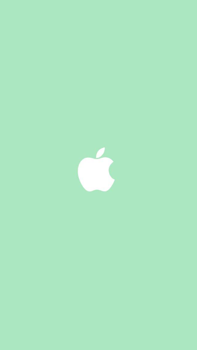 Green iPhone Logo - Apple Logo Light Green Background Simple Flat Illustration iPhone 5 ...