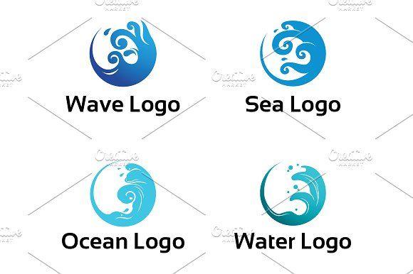 Ocean Logo - Circle Wave Ocean Water Isolated ~ Logo Templates ~ Creative Market