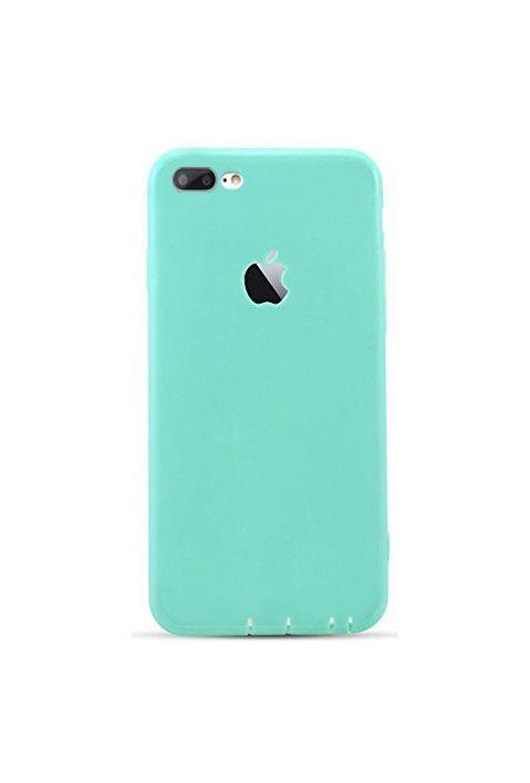 Green iPhone Logo - iPhone 7 Plus Candy With Apple Logo Cut Sea Green Silicone Mobile ...