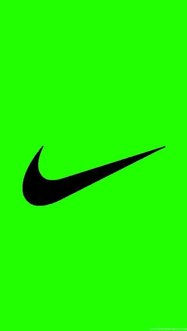 Green iPhone Logo - Bright Green Nike Logo iPhone 5 Wallpaper (640x1136) Desktop Background