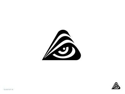 Black and White Triangle with Eye Logo - 16 Most Beautiful Eye Logo Designs Of All Time