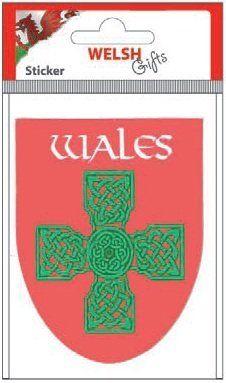 Red Shield Car Logo - Welsh Gifts - Welsh Car Sticker - Wales - Celtic Cross - Red Shield ...