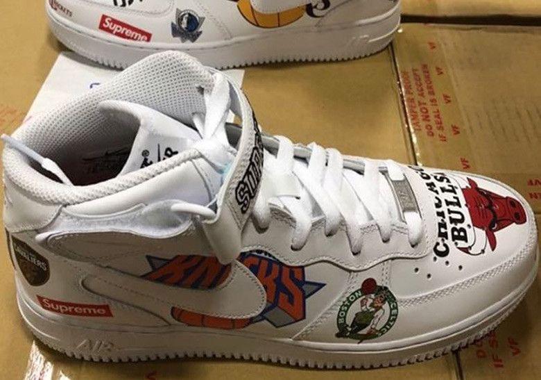 Chill Its Fake Supreme Logo - Supreme Nike Air Force 1 Mid NBA Logos First Look | SneakerNews.com