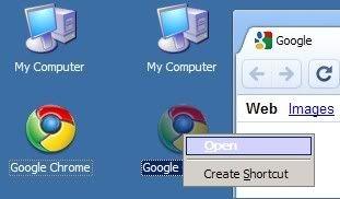 Google Crome Desktop Logo - Create a Static Google Chrome Desktop Icon in Windows 7
