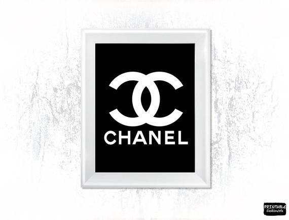 Printable Chanel Logo - Chanel Black Print Printable Chanel Logo Chanel Print | Etsy