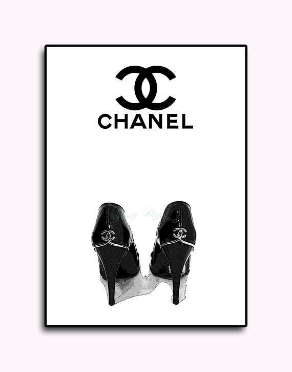 Printable Chanel Logo - Chanel Shoes Fashion Illustration Printable**** Chanel fashion ...