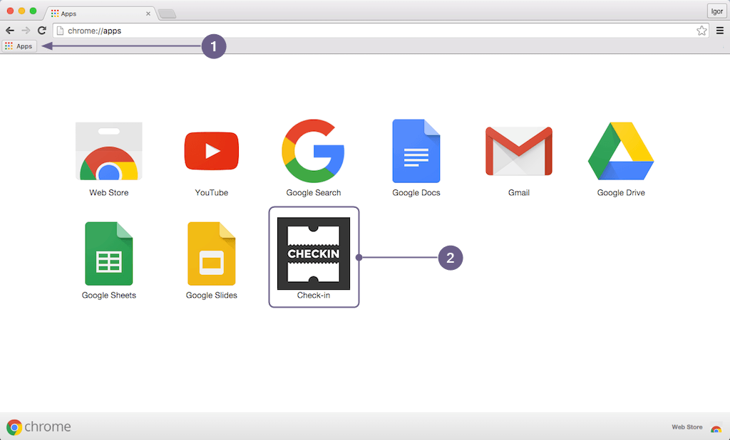 Google Crome Desktop Logo - Documentation - Check-in (Chrome desktop app) - Tickera