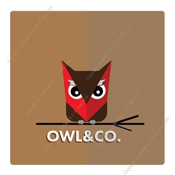 Owl Fashion Logo - Owl Logo Design - Red Brown - Fashion Design Logo, Education Logo ...