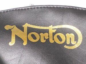 Gold Check Logo - Norton seat cover gold logo check top checkered top MKII MKIII
