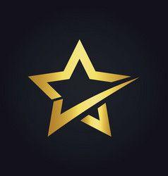 Gold Check Logo - Star Check Shape Gold Logo Vector