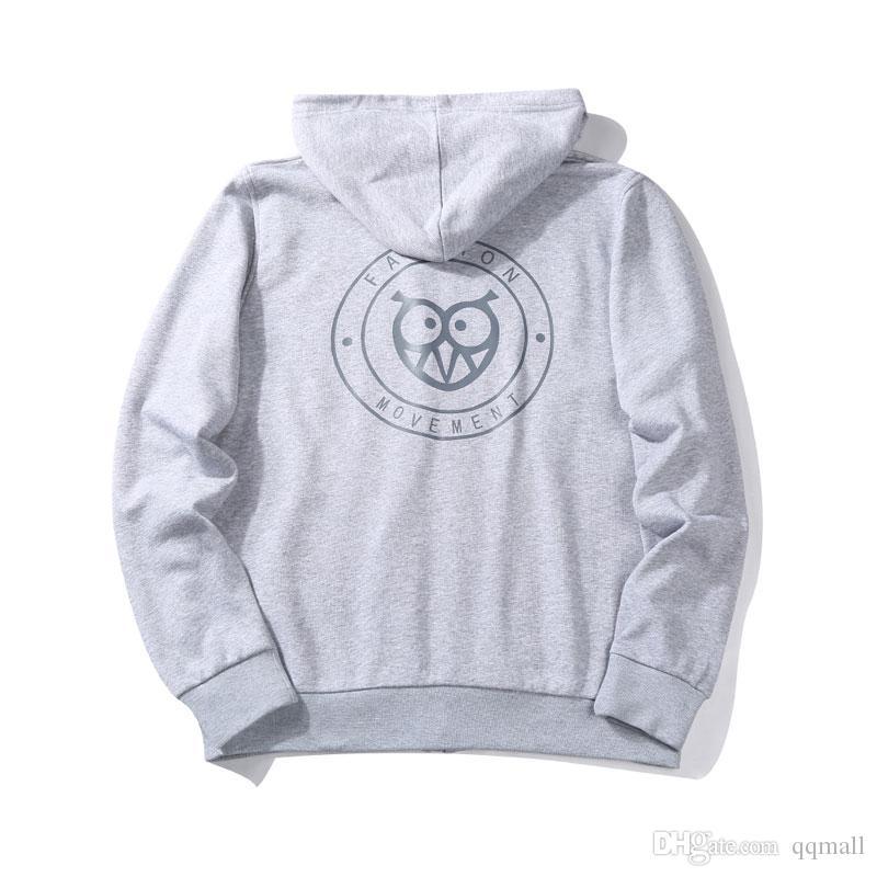 Owl Fashion Logo - 2019 Printed Owl Logo Men'S Casual Solid Hoodies Cardigan Fashion ...