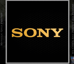 Gold Check Logo - 1x Sony Gold Logo Sticker Tvs Play Station 30mm x 5mm Approx