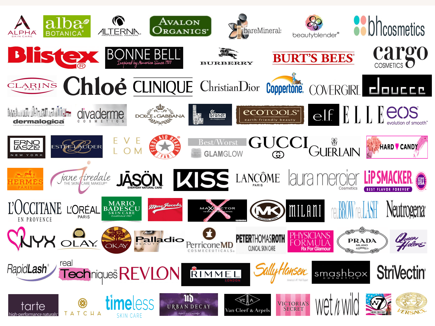 cosmetics logos list