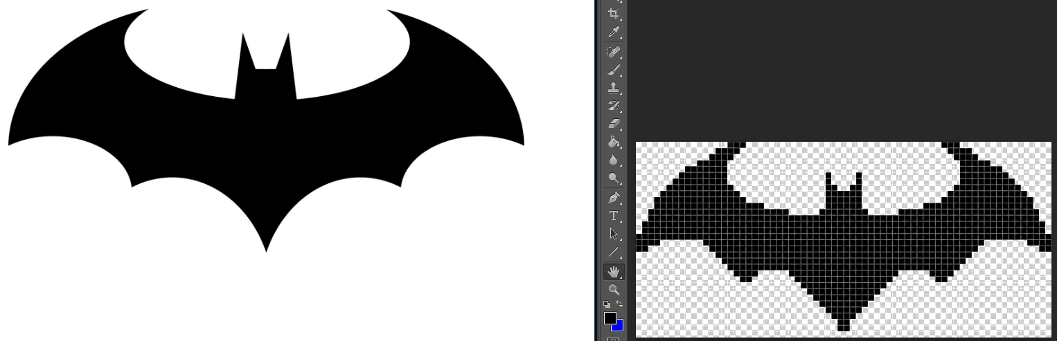 Batman Arkham Logo - Pixel art for Batman Arkham logo Mode: Java