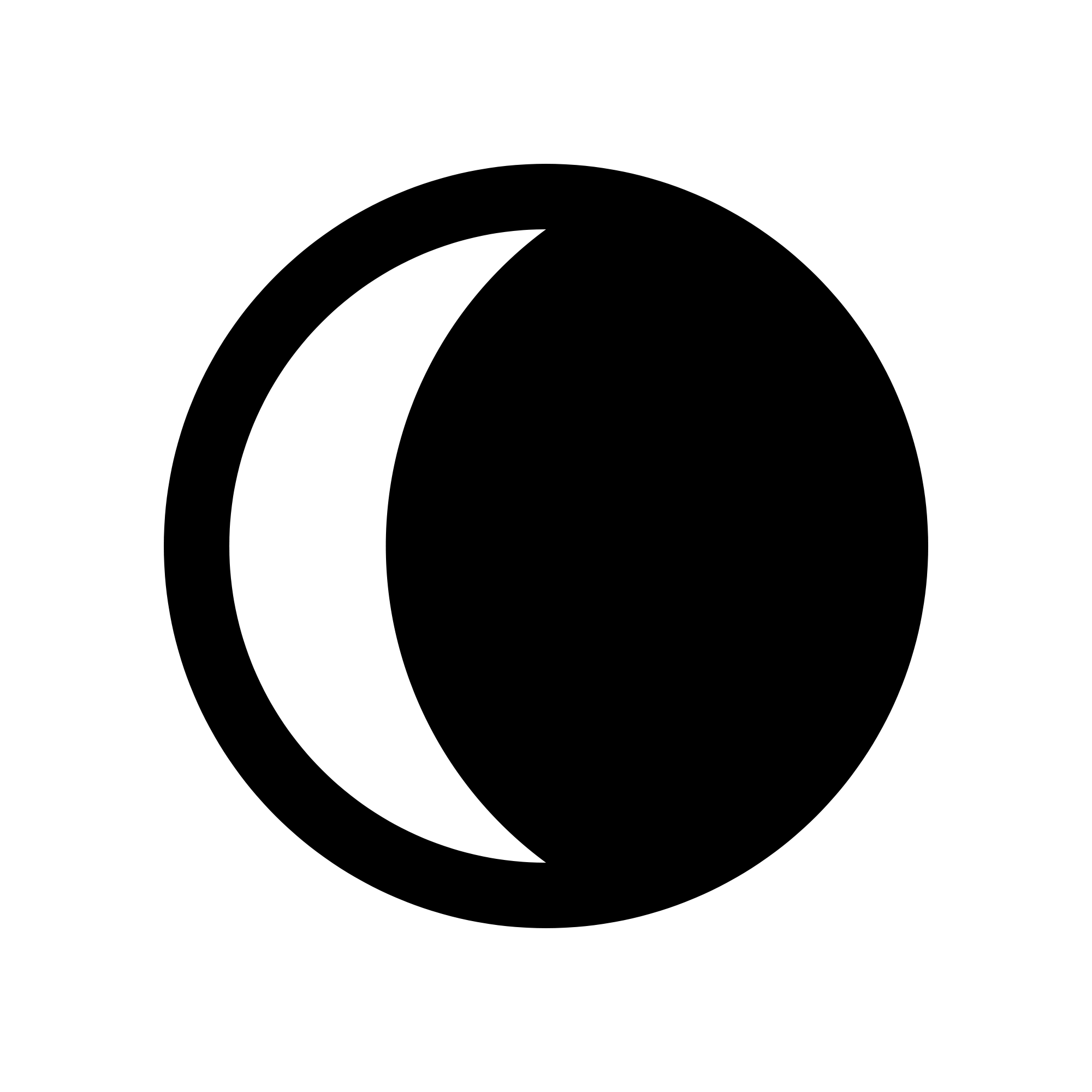 Crescent Moon Logo - Waning crescent moon symbol.svg