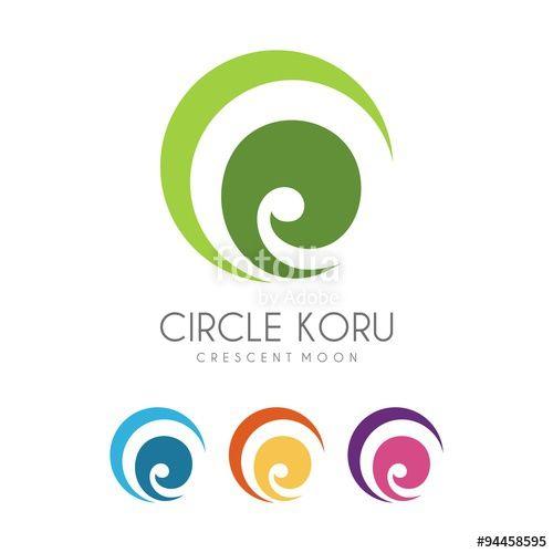 Crescent Moon Logo - Koru With a Crescent Moon Logo Stock image