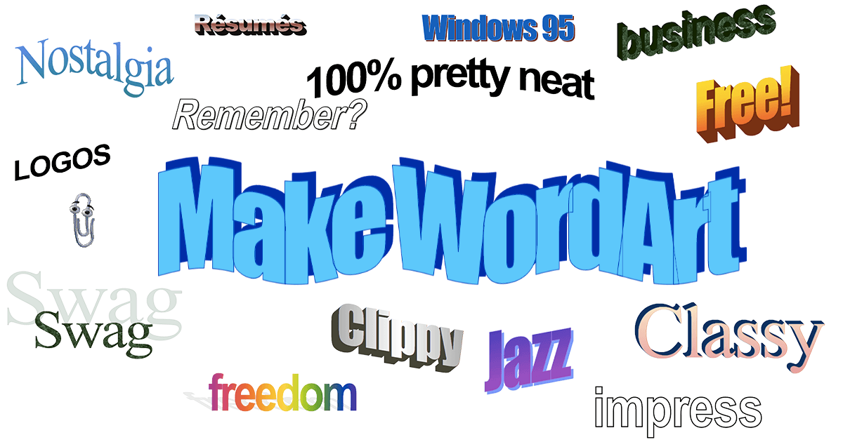 Old Microsoft Word Logo - Make WordArt - Online word art generator