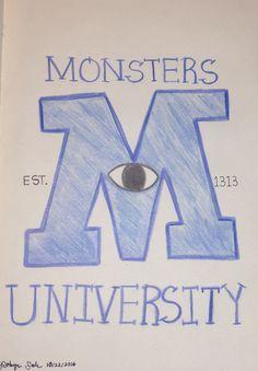 Monsters U Logo - Monsters University Blue Logo Poster. Monsters u. モンスター