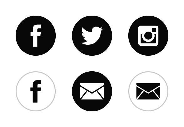 Circle Social Media Logo - Black White Social Media icons by Icons By Alfredo