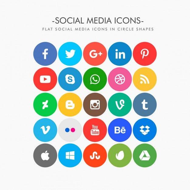 Circle Social Media Logo - Round social media icons pack Vector | Free Download