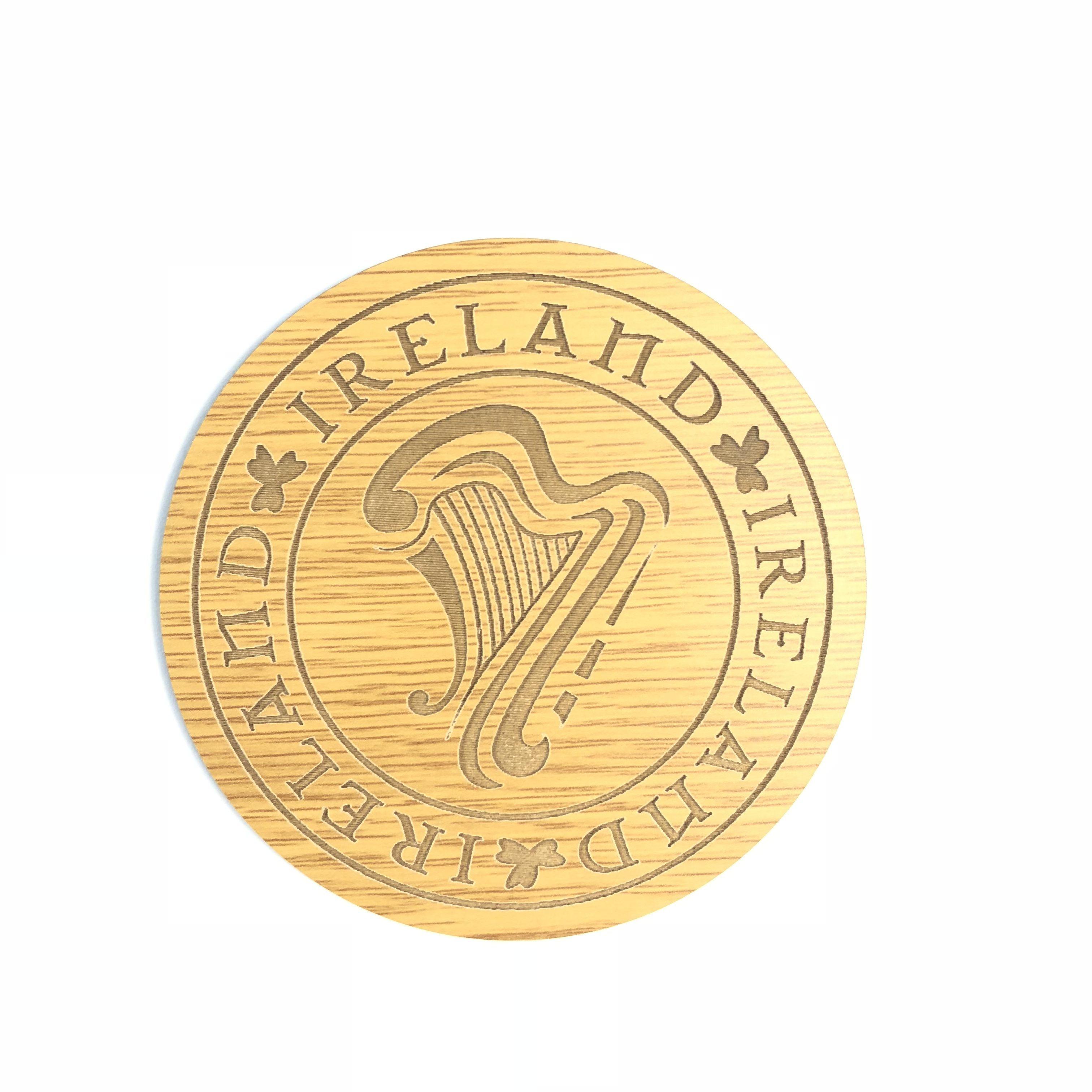 Harp of Ireland Logo - Irish Dark Wood Harp Coasters (Set of 4) - Free Delivery - Skellig ...