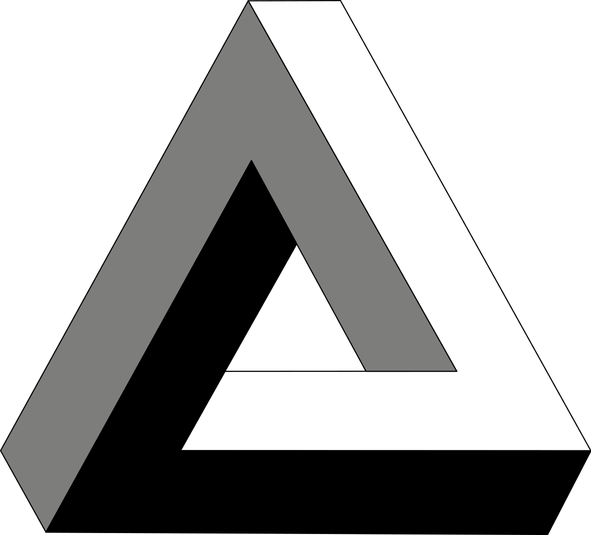 Black and White Triangles Logo - Penrose triangle