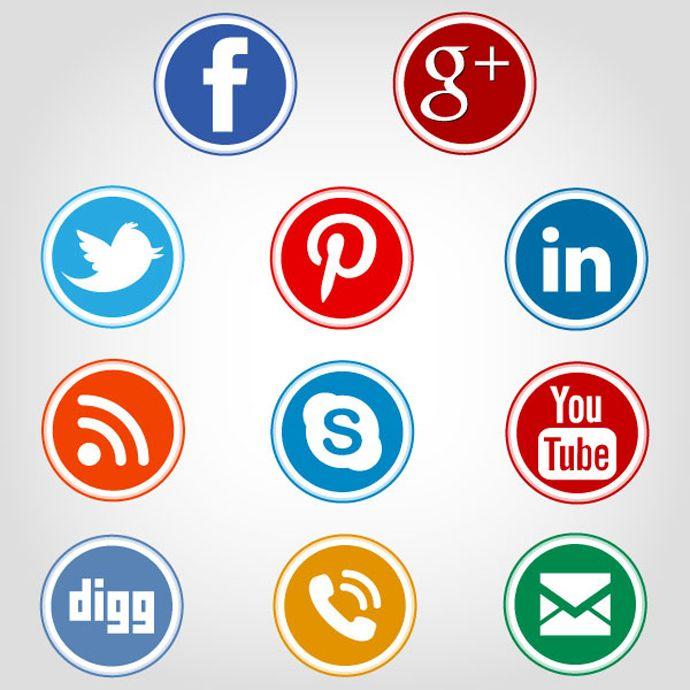 Circle Social Media Logo - Social Media Circle Icons | Webbyarts