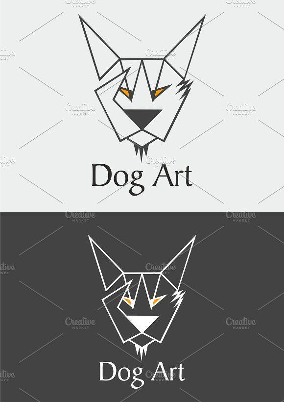Triangle Art Logo - Dog Art Logo Template ~ Logo Templates ~ Creative Market