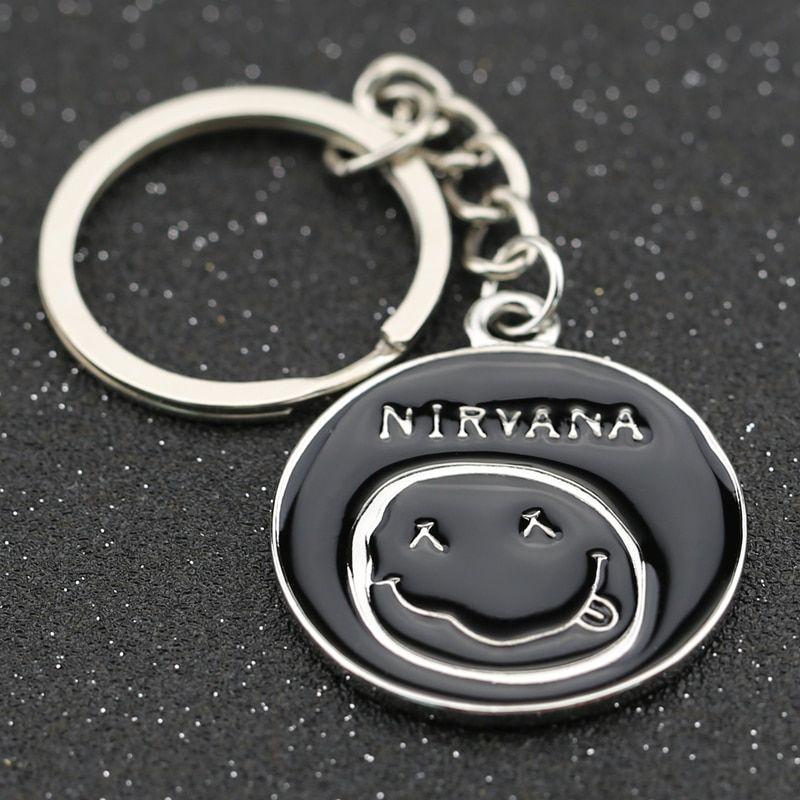 Kurt Cobain Logo - Nirvana Keychain Kurt Cobain Rock Band Smile Smiley Face Logo Symbol ...