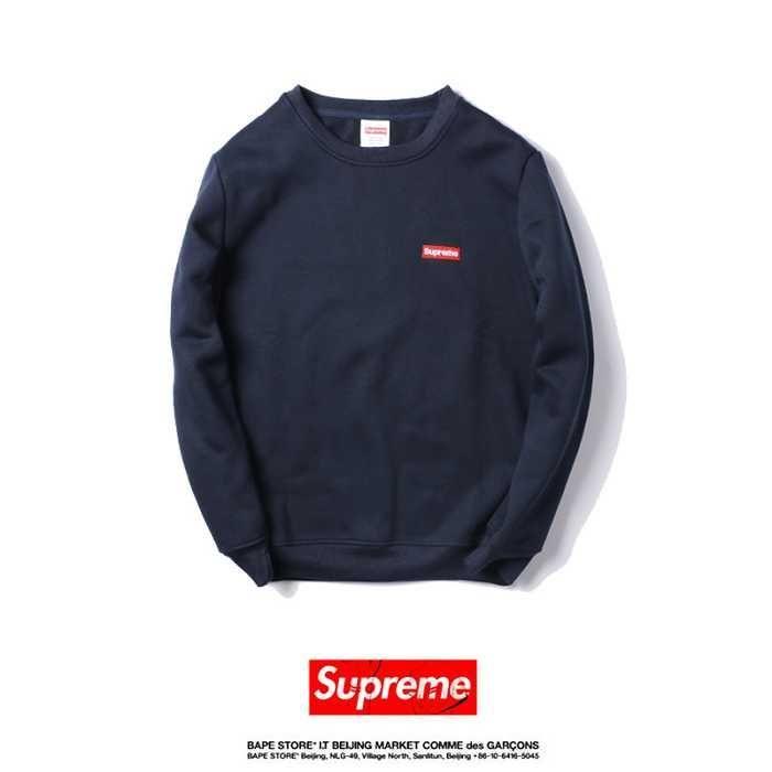 Navy Blue Supreme Logo - Supreme Navy Blue Thicker Sweater with Small Red Embroidery Logo for ...