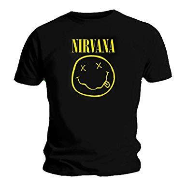 Kurt Cobain Logo - Nirvana Official T Shirt Kurt Cobain Punk Classic Smiley Logo L