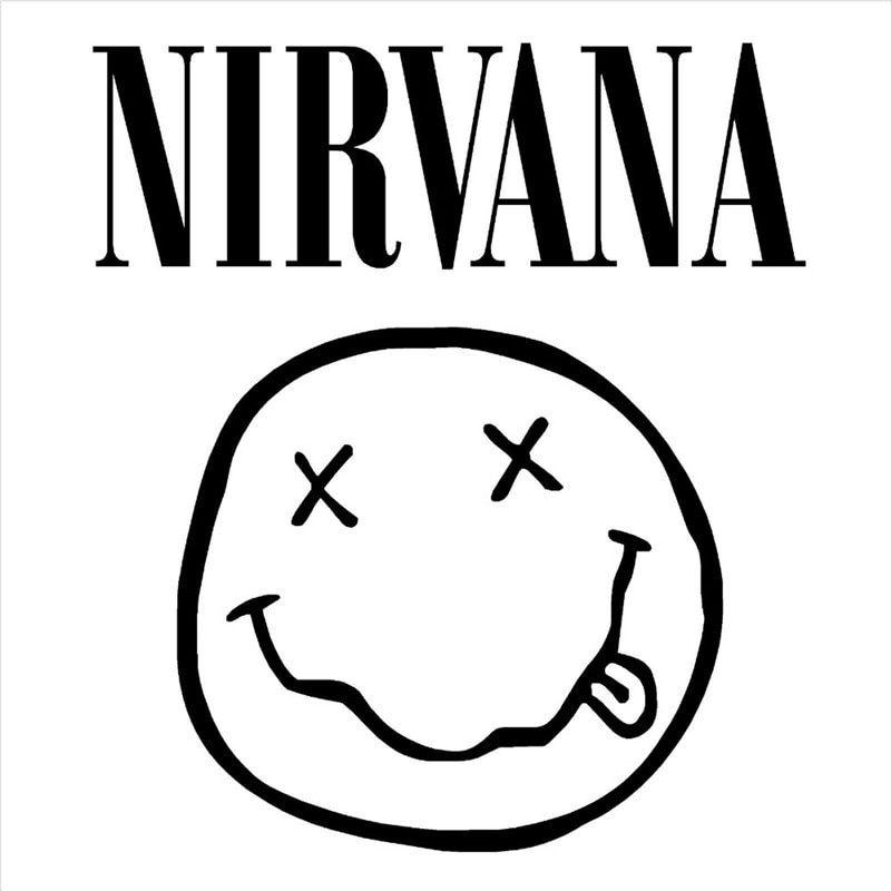 Kurt Cobain Logo - Removable DIY Wall Stickers NIRVANA LOGO BAND FACE KURT COBAIN Vinyl ...
