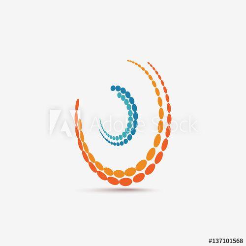 Orange Semicircle Logo - Stylized logo Ferris wheel. The semicircle of small circles