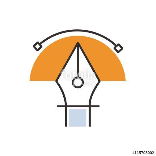 Orange Semicircle Logo - Semicircle Orange Pen Tool Icon Stock Image And Royalty Free Vector