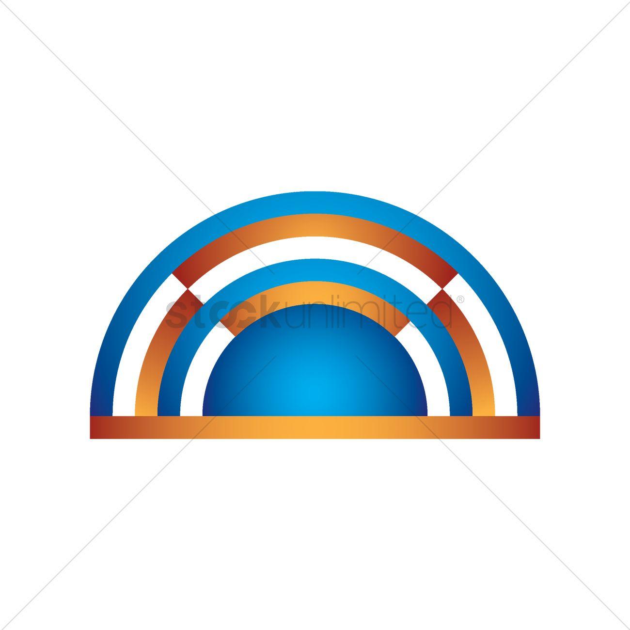 Orange Semicircle Logo - Semicircle logo element Vector Image
