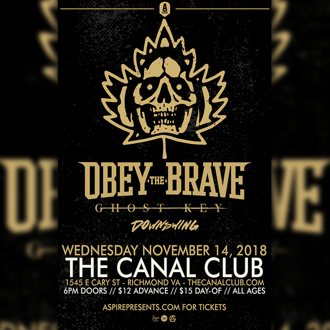 Obey the Brave Logo - Obey The Brave – Tickets – Canal Club – Richmond, VA – November 14th ...