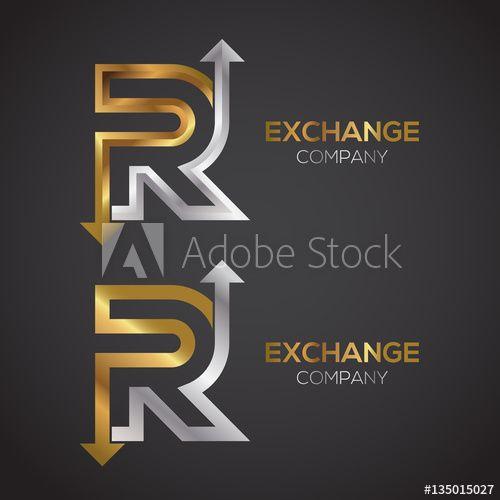 Silver R Logo - Letter R logo design template Gold and Silver color. Arrow creative